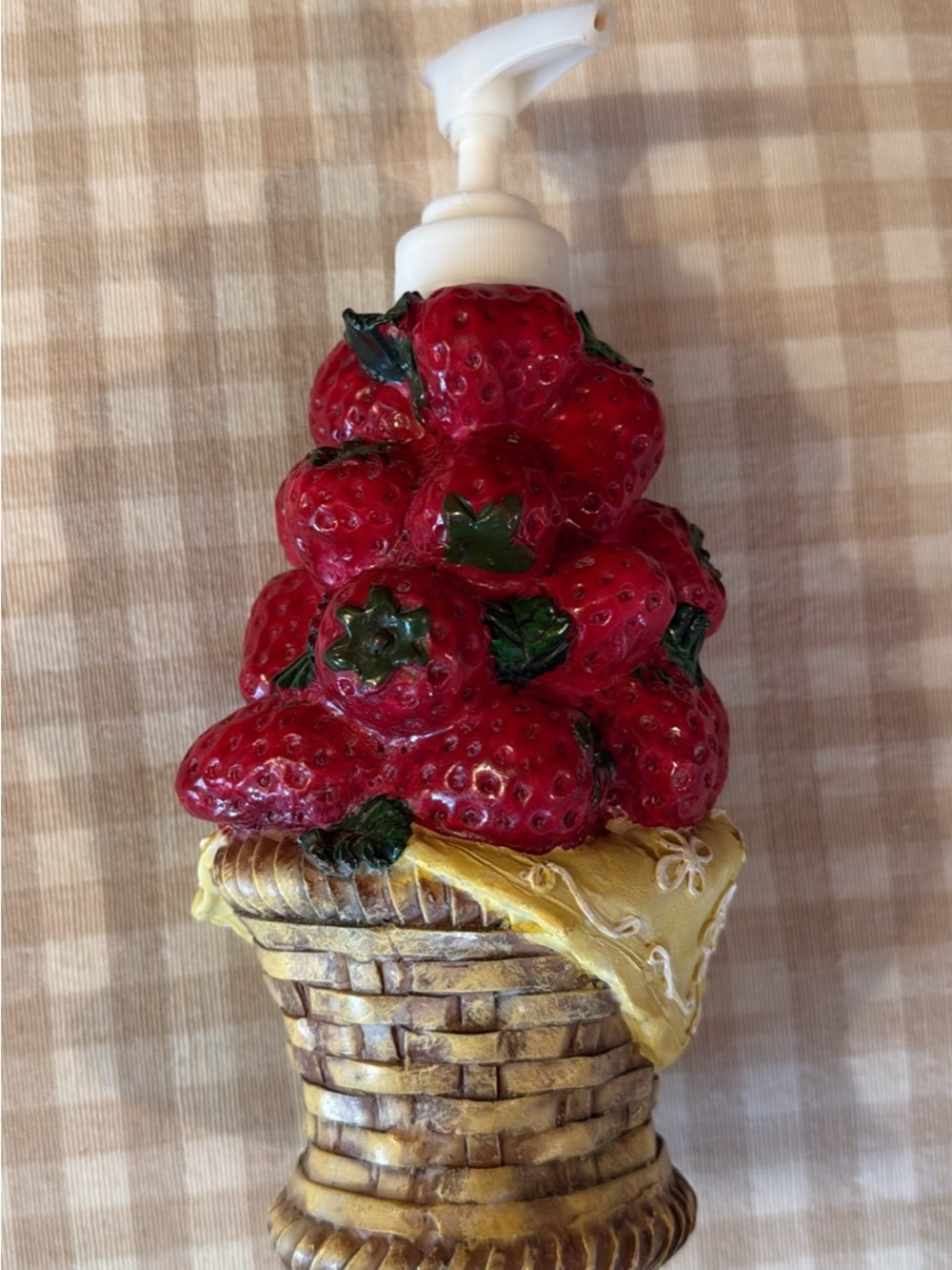 Vintage Strawberry Soap Dispenser